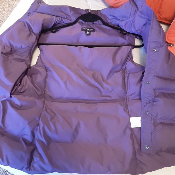 Lands' End Women's Down Puffer Vest Purple Pockets Size Medium - Picture 9 of 13
